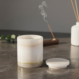 Celestia Marble Aromatherapy Jar - 8 × 10.5 cm