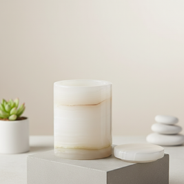 Celestia Marble Aromatherapy Jar - 8 × 10.5 cm