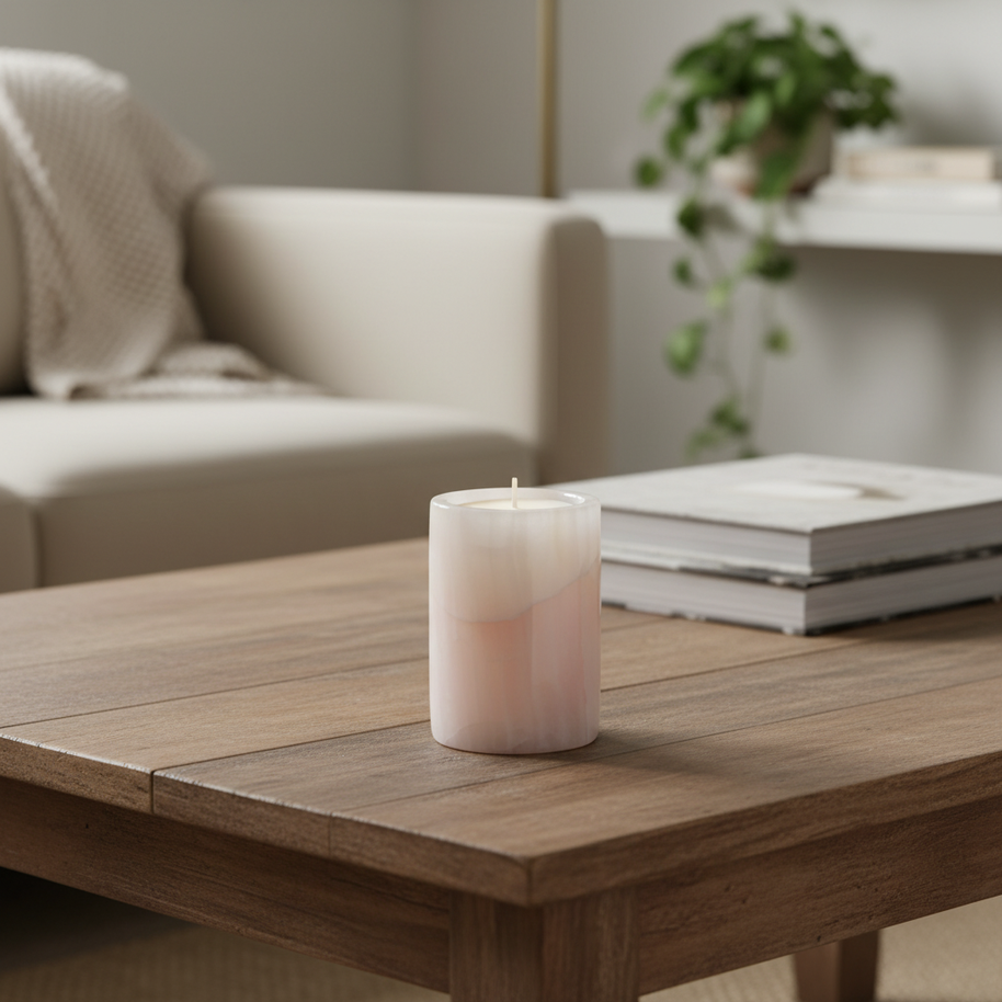 Lustra Marmor Essenz Zylinder Kerzenhalter