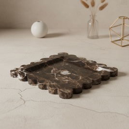 Ridgewave Marmor Tablett – Geformte quadratische Ablageschale