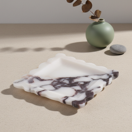 Ridgewave Marmor Tablett – Geformte quadratische Ablageschale