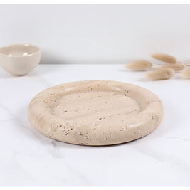 Halostone Marble Tray – Round Solid Stone Catchall