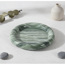 Halostone Marble Tray – Round Solid Stone Catchall