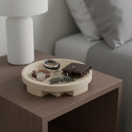 Vena Travertine Fruit Tray – Solid Carved Stone