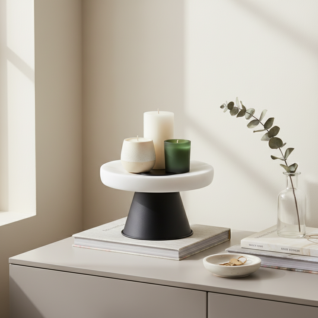 White Travertine Pedestal Stand