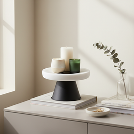 White Travertine Pedestal Stand