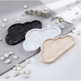 Cloudcrest Marble Tray – Sculpted Cloud Catchall