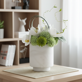 Lunara Marble Vase – Cylindrical Decorative Accent