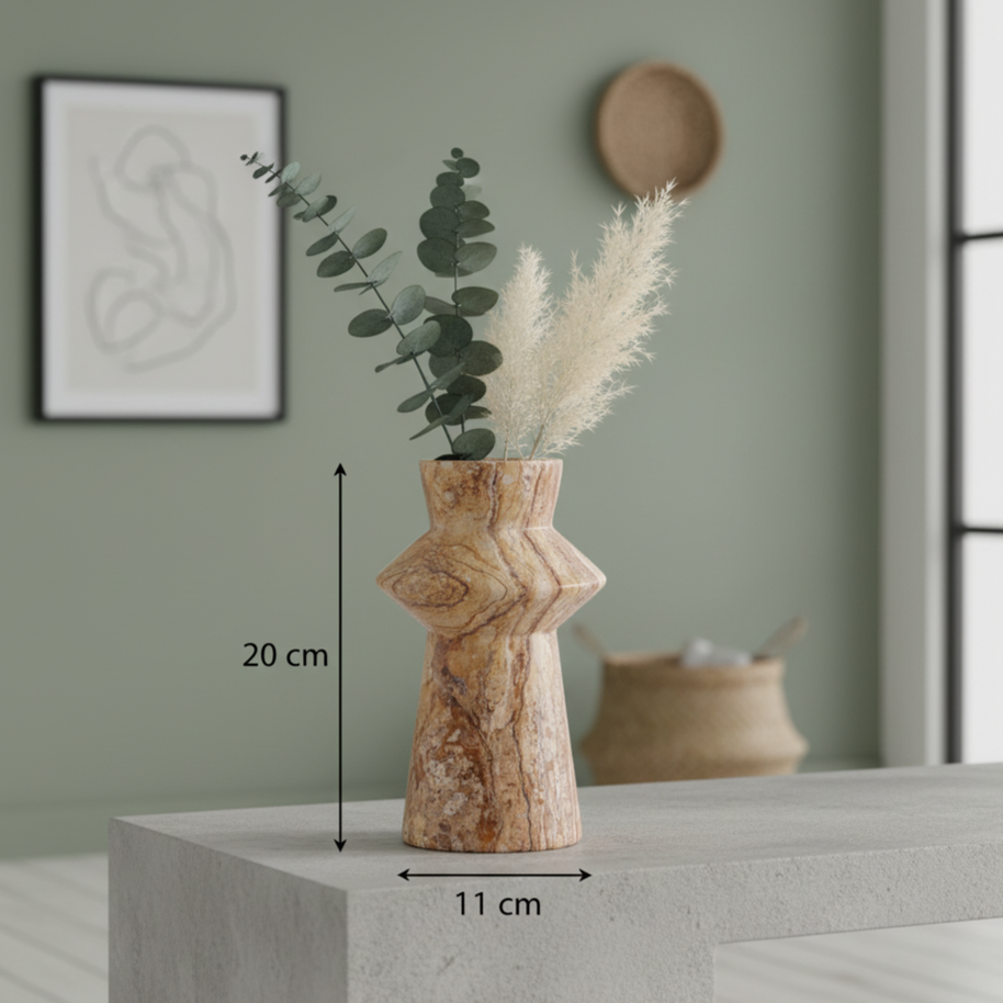 Terranova Marble Vase – Geometric Artisan Design