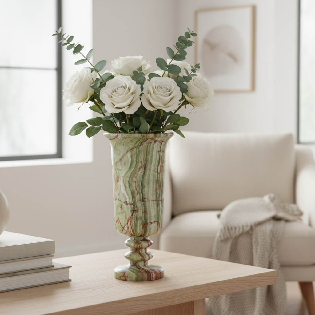 Amara sokkel marmeren vaas