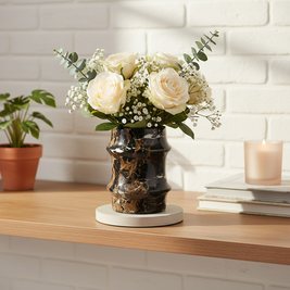 Verona Sculpted Marble Stone Vase