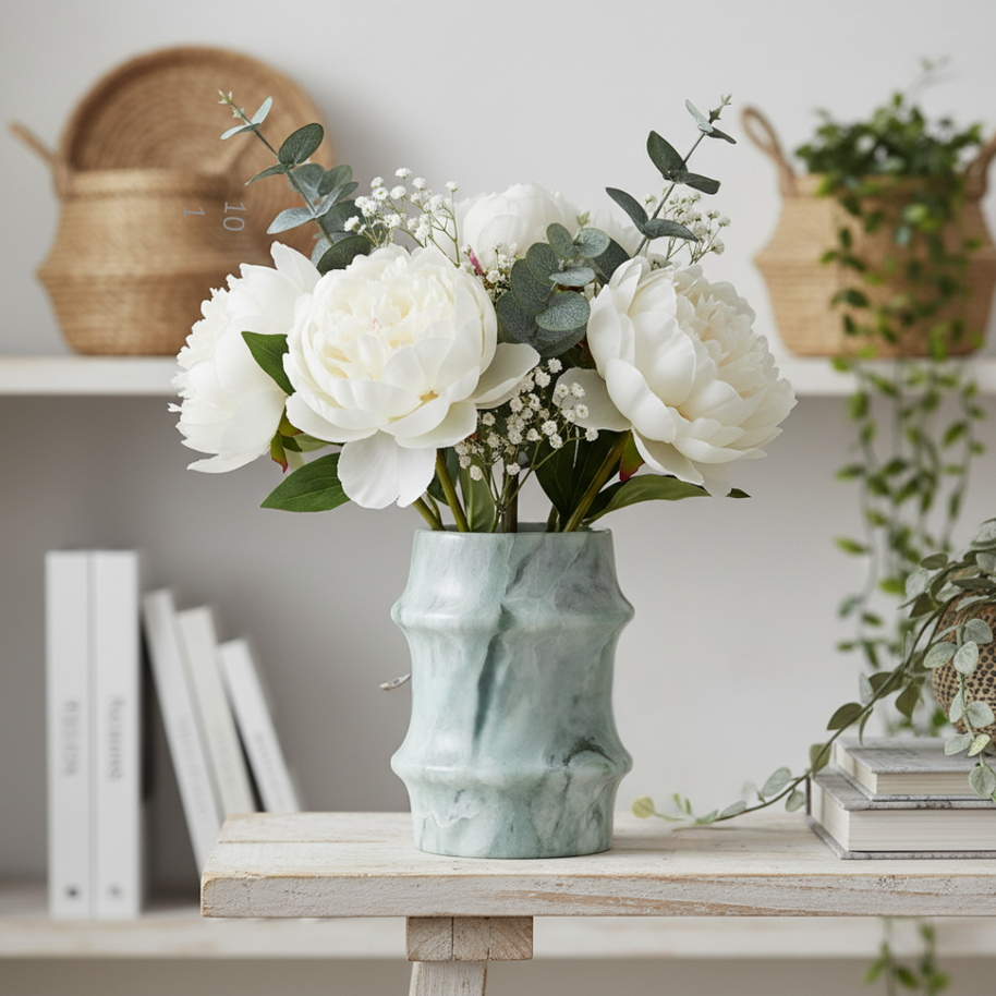 Verona Sculpted Marble Stone Vase