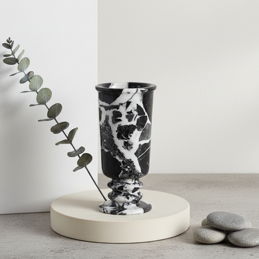 Palermo Pedestal Marble Stone Vase