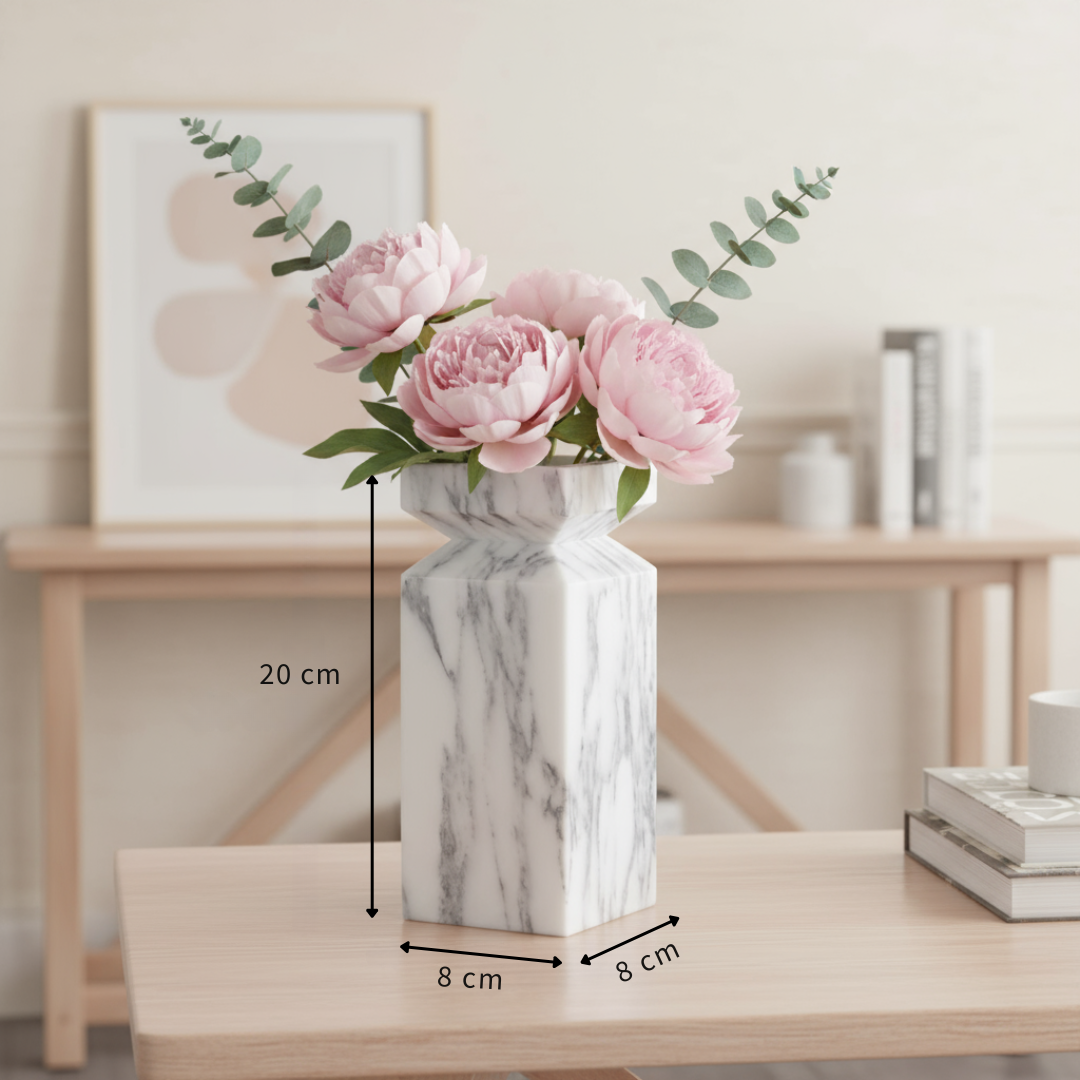 Aquila Geometric Marble Stone Vase
