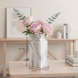 Aquila Geometric Marble Stone Vase