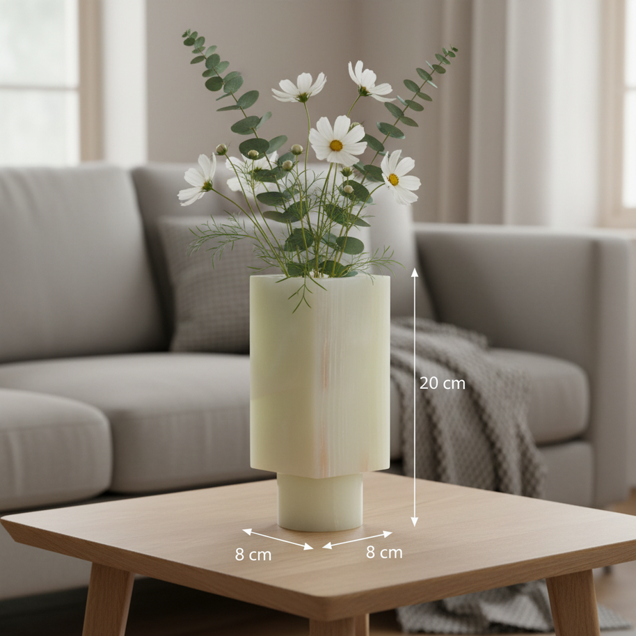 Arezzo Geometric Marble Stone Vase