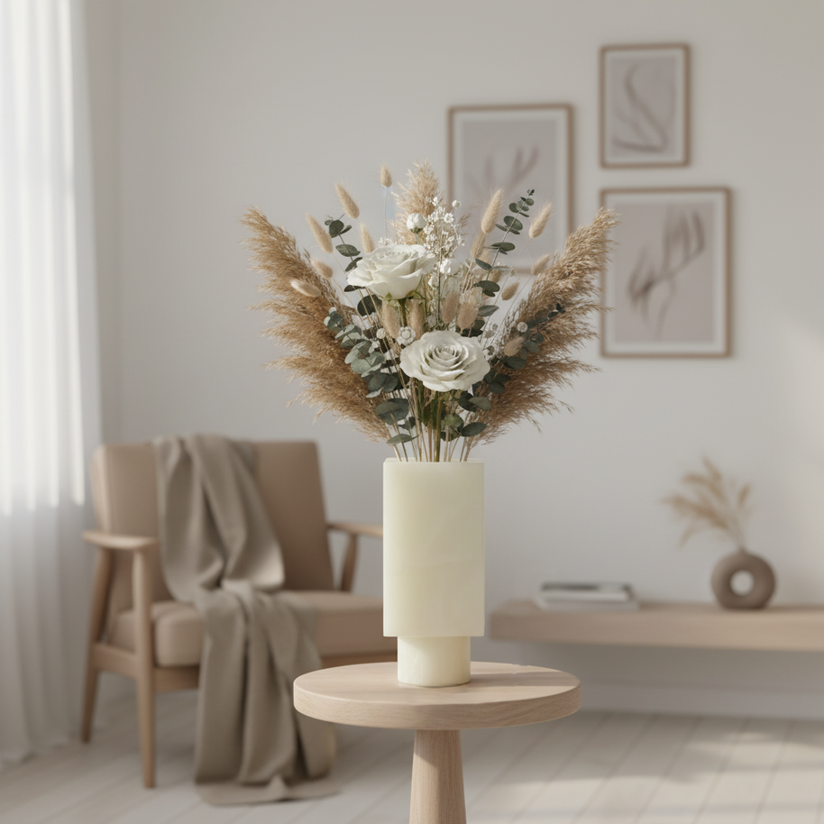 Arezzo Geometric Marble Stone Vase