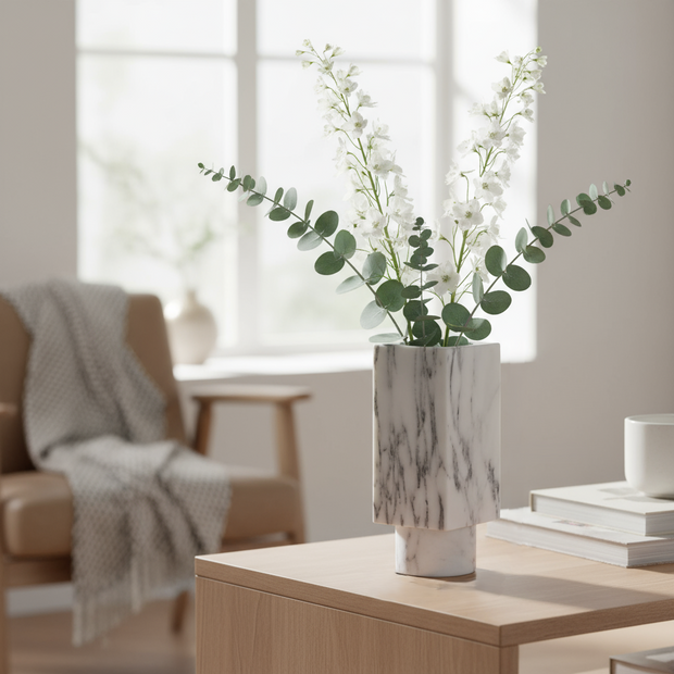 Arezzo Geometric Marble Stone Vase