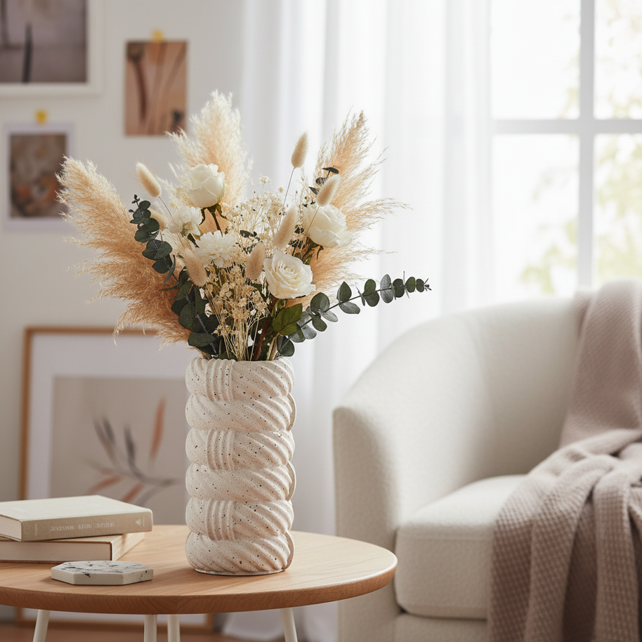 Roma Woven Marble Stone Vase