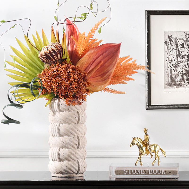 Roma Woven Marble Stone Vase