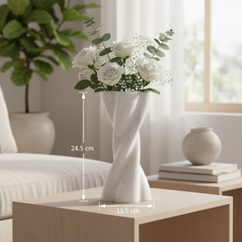 Florence Twist Marble Stone Vase