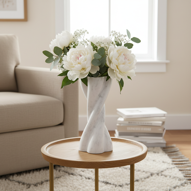 Florence Twist Marble Stone Vase