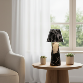 Seravé Marble Table Lamp – Handcrafted Solid Stone Illumination