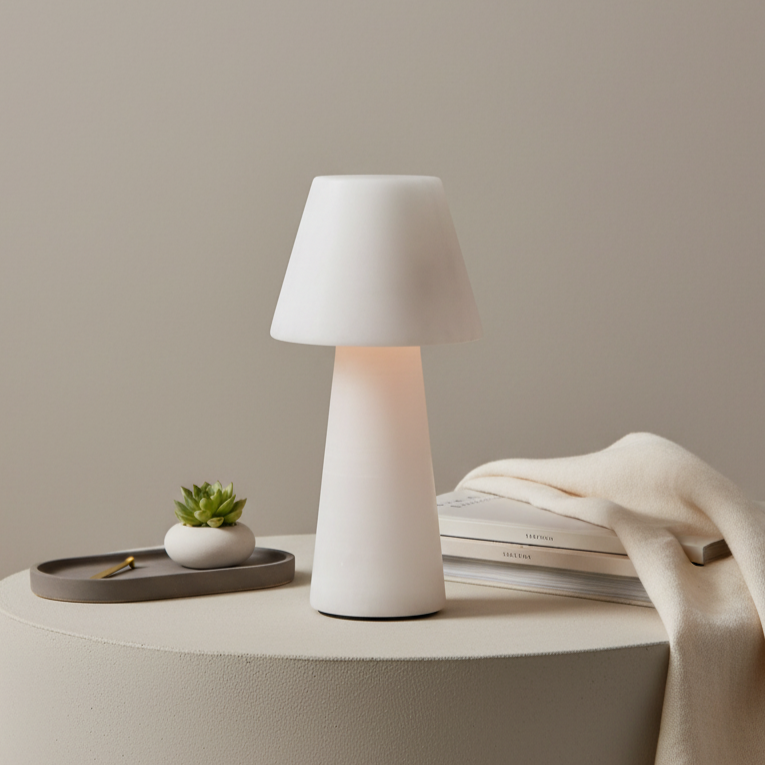 Seravé Marble Table Lamp – Handcrafted Solid Stone Illumination