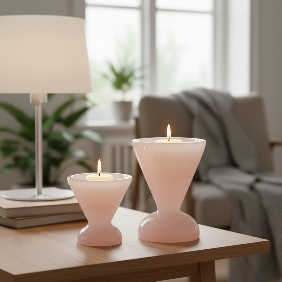 Éclat Pink Onyx Candle Holder