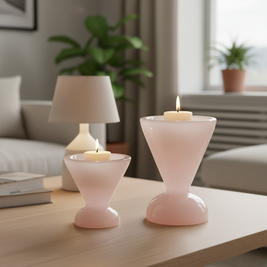 Éclat Pink Onyx Candle Holder