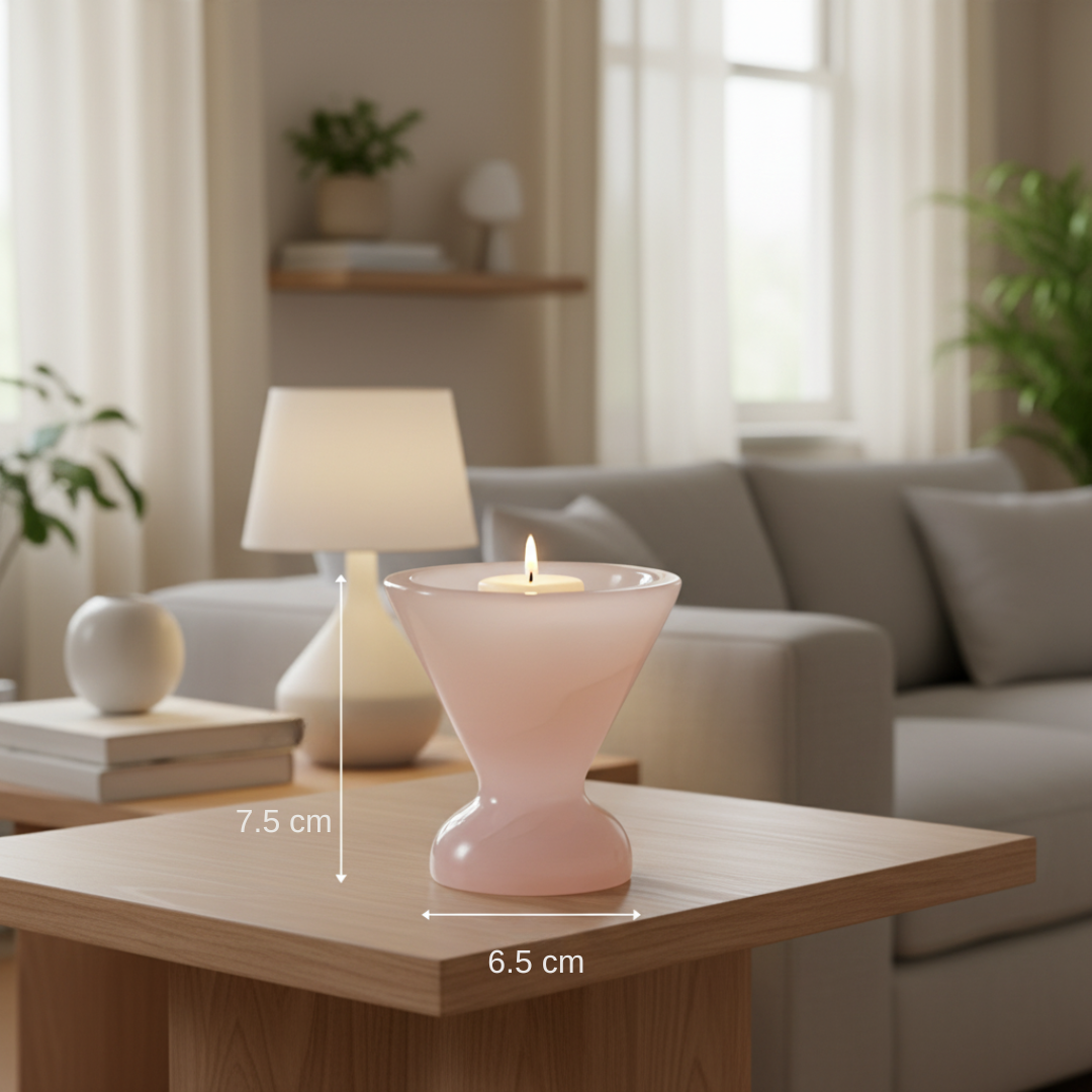 Éclat Pink Onyx Candle Holder