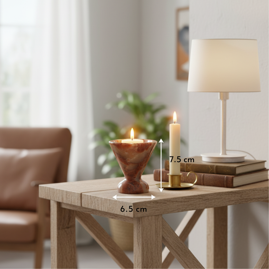 Carmine Red Onyx Candle Holder