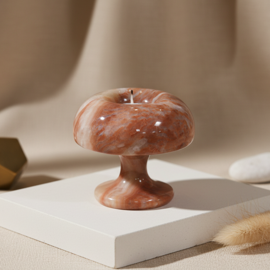 Velluto Onyx Kerzenhalter – handgefertigte Steinkleuchte