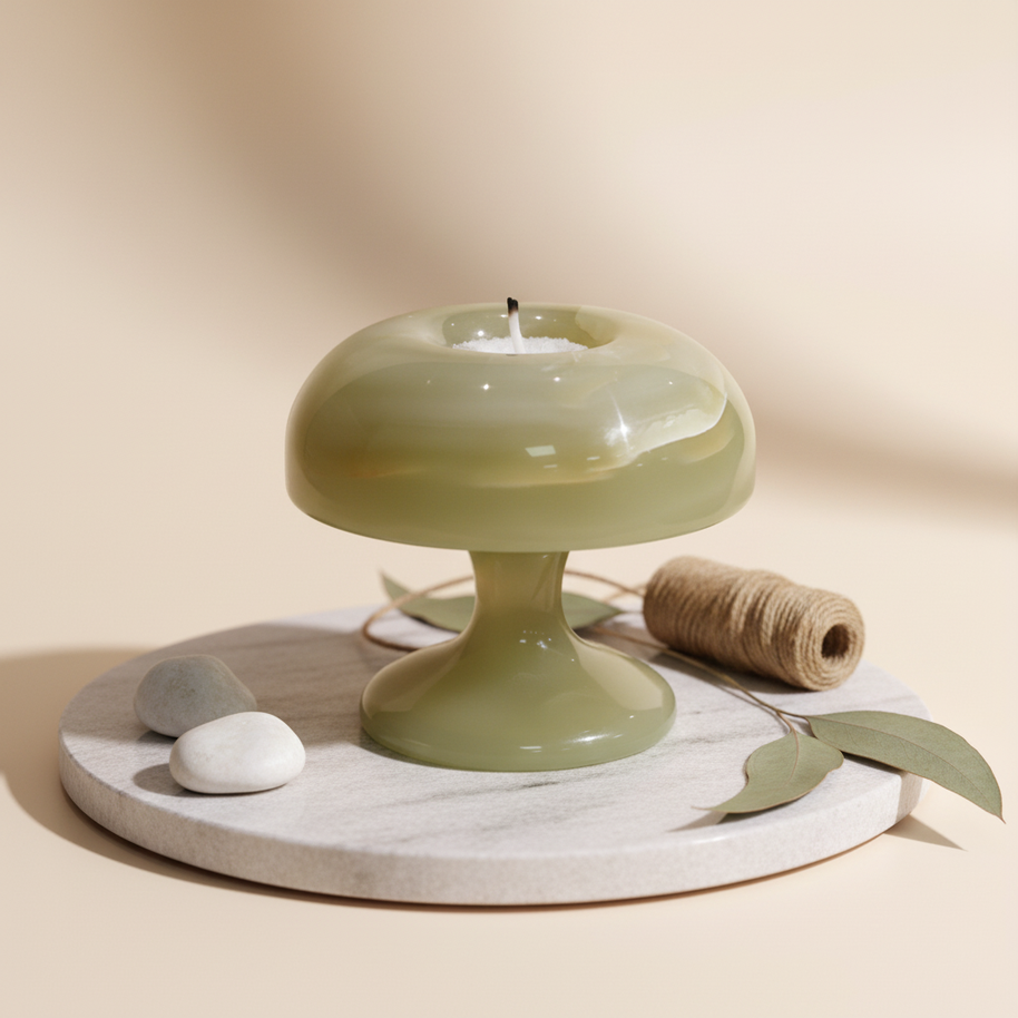 Velluto Onyx Kerzenhalter – handgefertigte Steinkleuchte