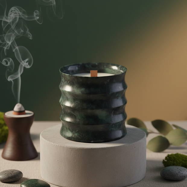 Verde Lume Marble Candle Jar