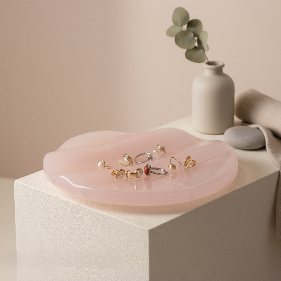 Aurelle Pink Onyx Wave Tray