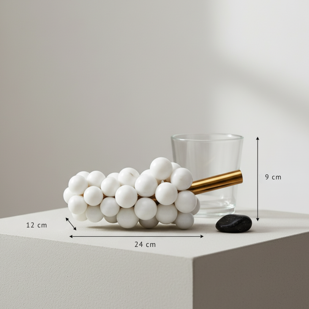 Marble Harvest Grape Cluster Ornament – 1.2kg Solid Stone