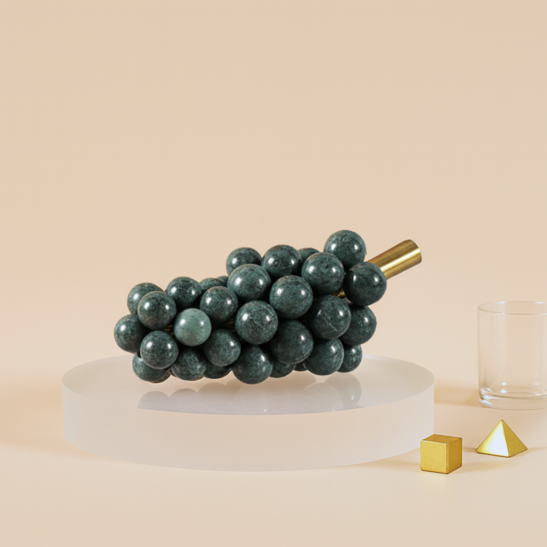 Marble Harvest Grape Cluster Ornament – 1.2kg Solid Stone