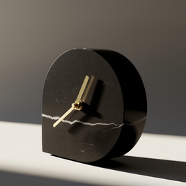 Noctis Black Marble Desk Clock