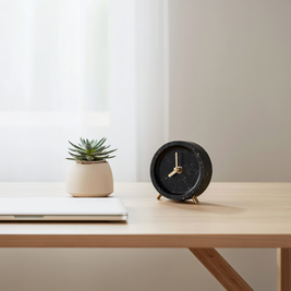 Luminara Solid Stone Marble Desk Clock