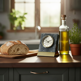 Heritage Green Marble Desk Clock