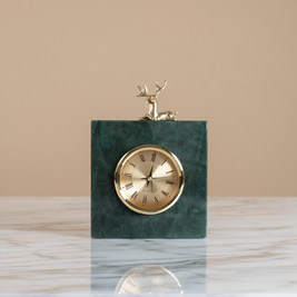 Heritage Green Marble Desk Clock