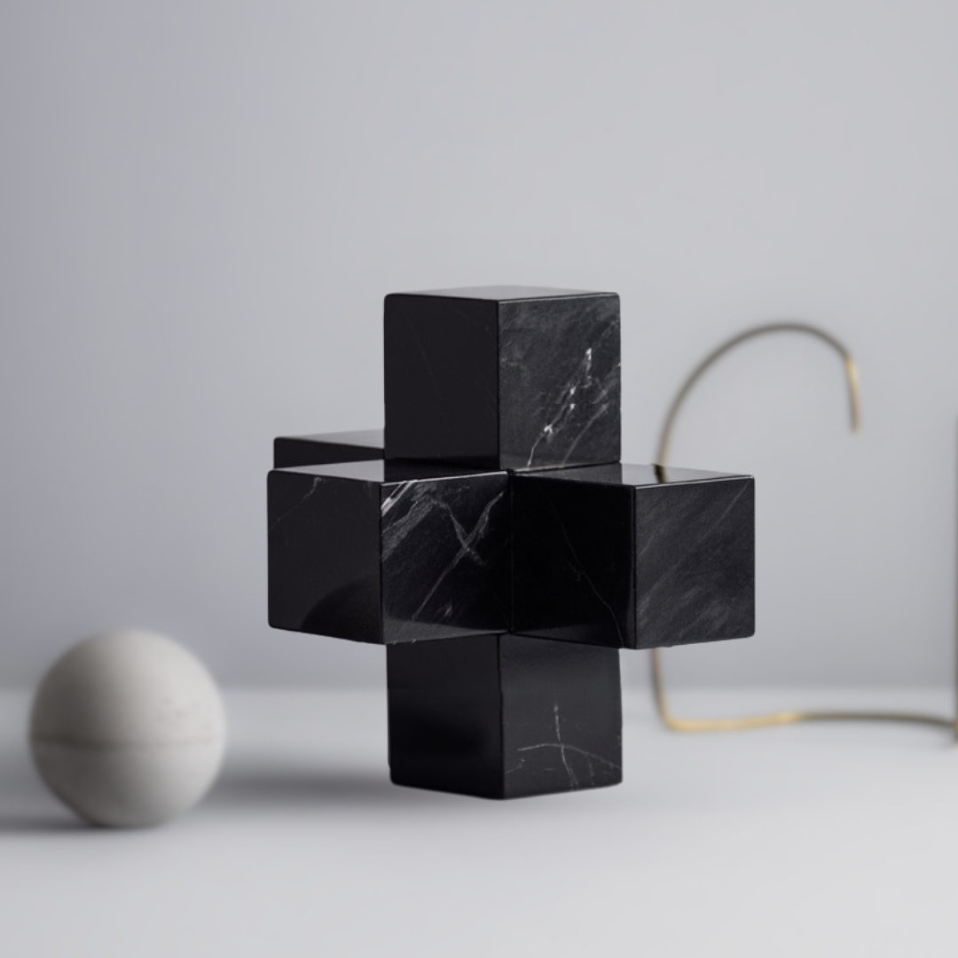 Sculpted Marble Cross Block