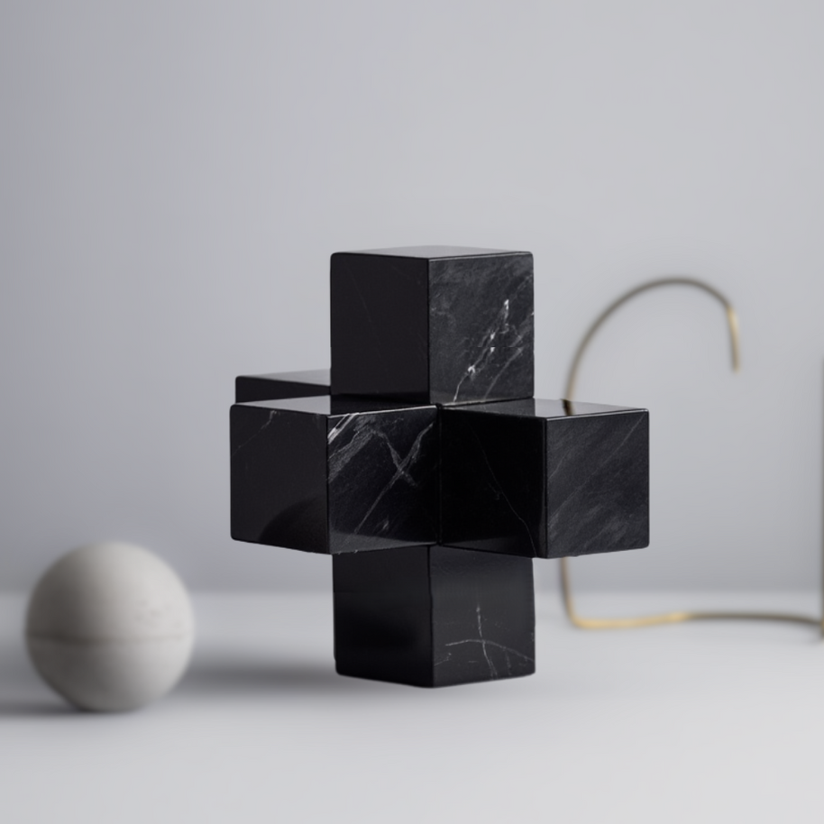 Sculpted Marble Cross Block