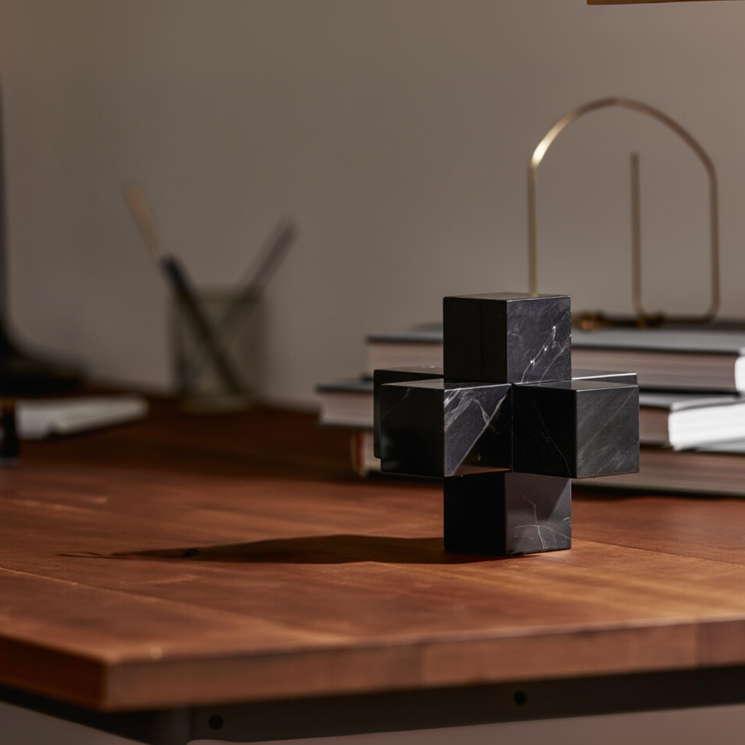 Sculpted Marble Cross Block