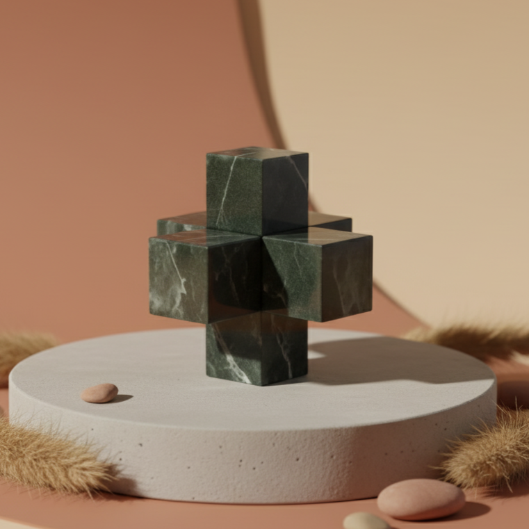 Sculpted Marble Cross Block