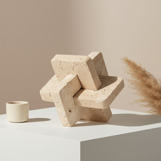 Astoria Solid Stone Marble Puzzle Ornament