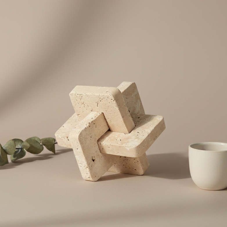 Astoria Solid Stone Marble Puzzle Ornament