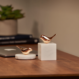 Sereno Marble Bird Ornament with Solid Stone Base