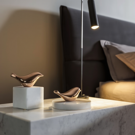 Sereno Marble Bird Ornament with Solid Stone Base